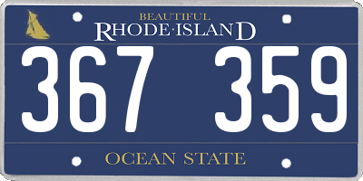 RI license plate 367359