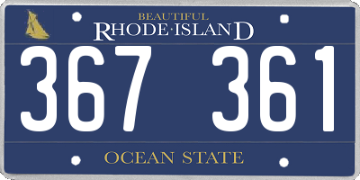 RI license plate 367361
