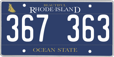 RI license plate 367363