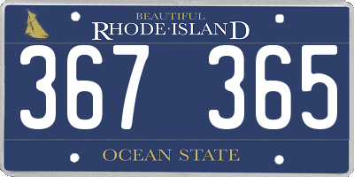 RI license plate 367365