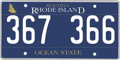 RI license plate 367366