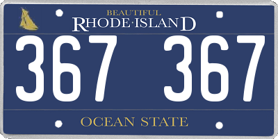 RI license plate 367367