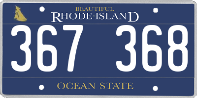RI license plate 367368