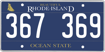 RI license plate 367369