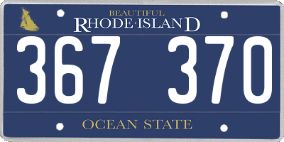 RI license plate 367370