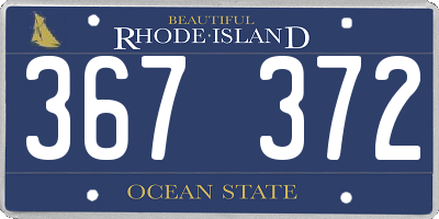 RI license plate 367372