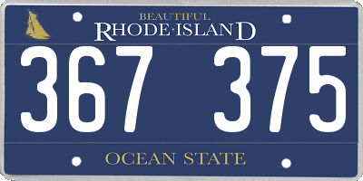RI license plate 367375