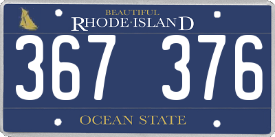 RI license plate 367376