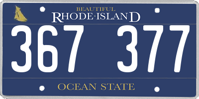 RI license plate 367377
