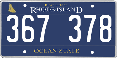 RI license plate 367378