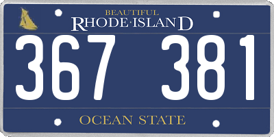RI license plate 367381