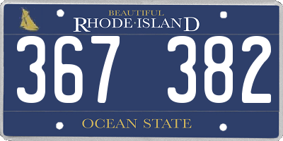 RI license plate 367382