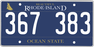 RI license plate 367383