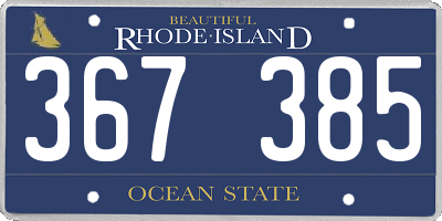 RI license plate 367385