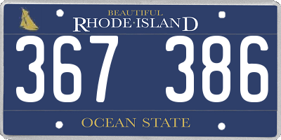 RI license plate 367386