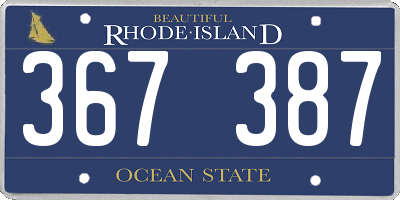 RI license plate 367387