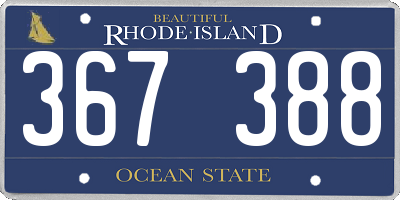 RI license plate 367388