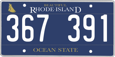 RI license plate 367391