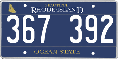 RI license plate 367392