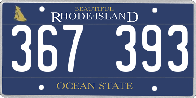 RI license plate 367393