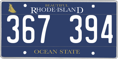 RI license plate 367394