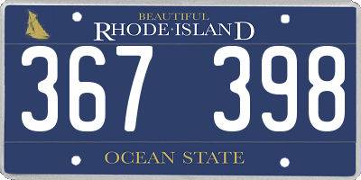 RI license plate 367398