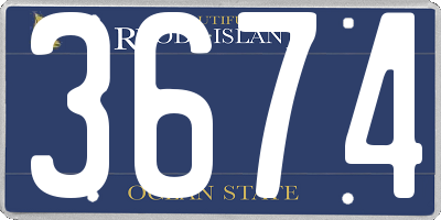 RI license plate 3674
