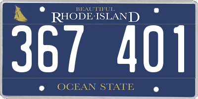 RI license plate 367401