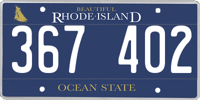 RI license plate 367402