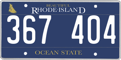 RI license plate 367404