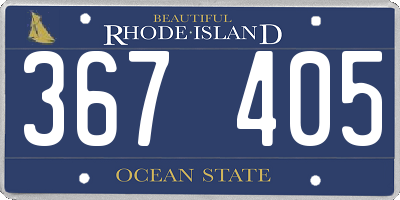 RI license plate 367405