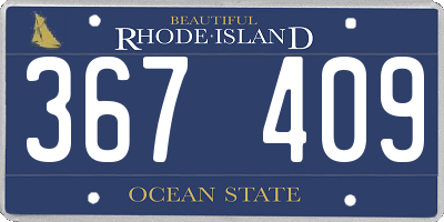 RI license plate 367409