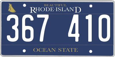 RI license plate 367410