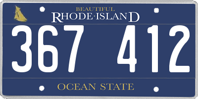 RI license plate 367412