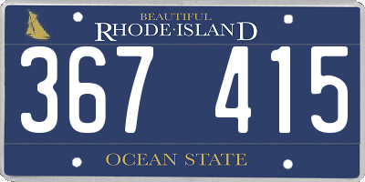 RI license plate 367415