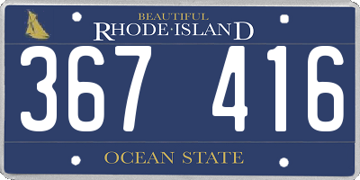 RI license plate 367416