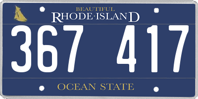 RI license plate 367417