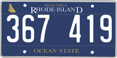 RI license plate 367419