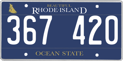 RI license plate 367420