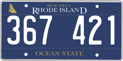 RI license plate 367421
