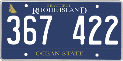 RI license plate 367422