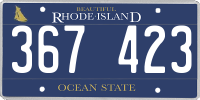 RI license plate 367423