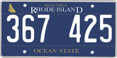 RI license plate 367425