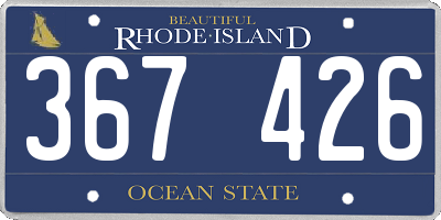 RI license plate 367426