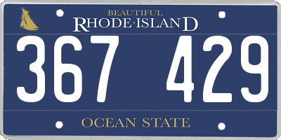 RI license plate 367429