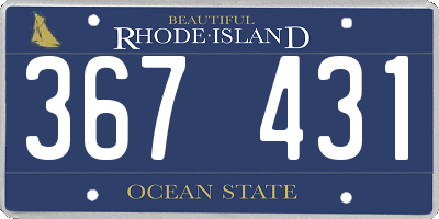 RI license plate 367431