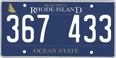 RI license plate 367433
