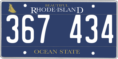 RI license plate 367434
