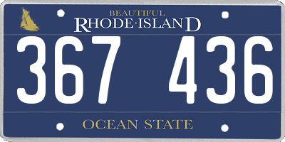 RI license plate 367436