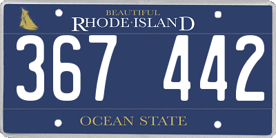RI license plate 367442